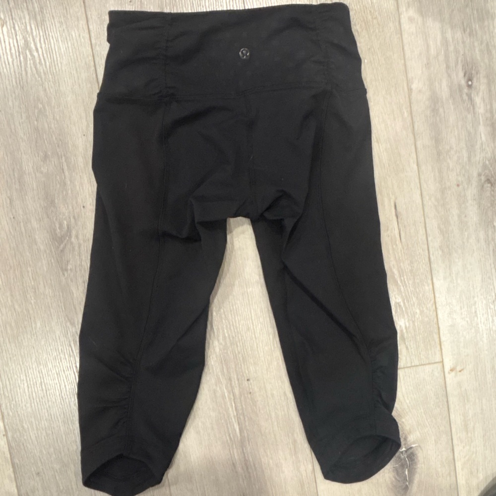 Lululemon Wunder Under Leggings Black Pattern Size 4 High Rise Luxtreme